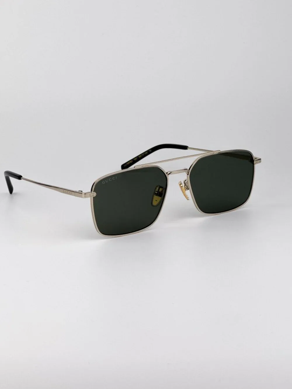 Gucci Men’s Sunglasses Gold Grey Rectangular/Pilot GG1957SA 001 NEW AUTHENTIC